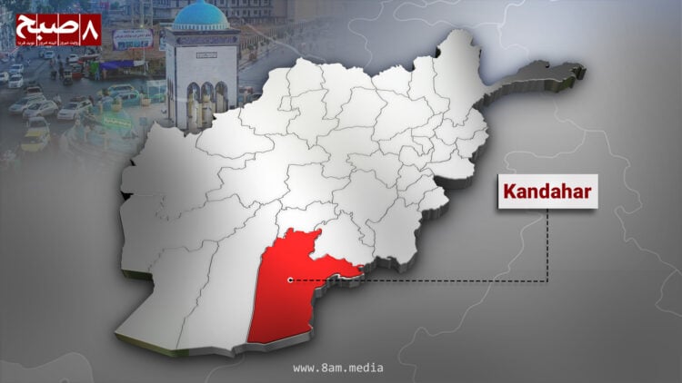 Kandahar province highlighted red in an Afghanistan map