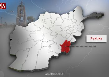 Map of Paktika province highlighted in red inside the map of Afghanistan. (Photo credit: 8am.media)