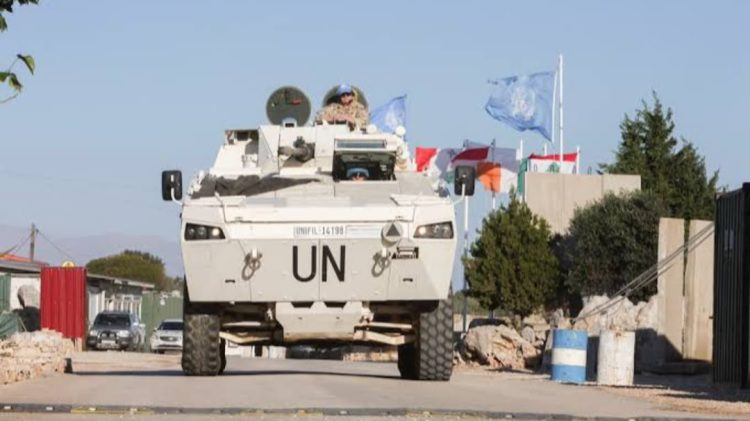 A United Nations Interim Force in Lebanon (UNIFIL) armored vehicle is seen during a mission in Lebanon amid ongoing regional tensions. (Photo credit: Reuters)