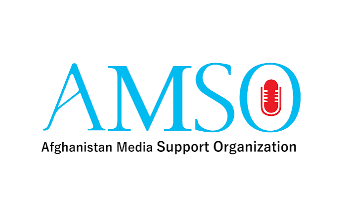 The logo of the Afghanistan Media Support Organization, which has called for the release of detained AVA staff. (Photo credit: AJSO)