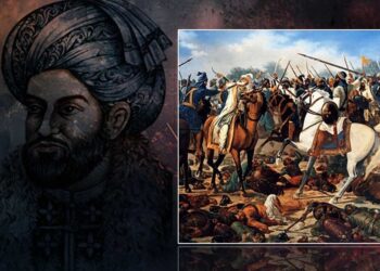 A portrait of Ahmad Shah Durrani beside a depiction of the Battle of Panipat, where his forces defeated the Maratha Confederacy in 1761. (Photo credit: Social Media)