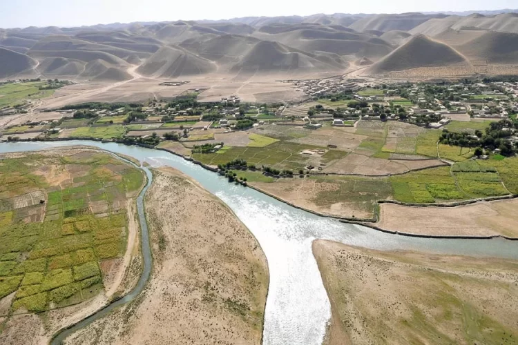 An aerial view of a river flowing through Badakhshan, a region with a long history of resistance and political organization. (Photo credit: Wikipedia)