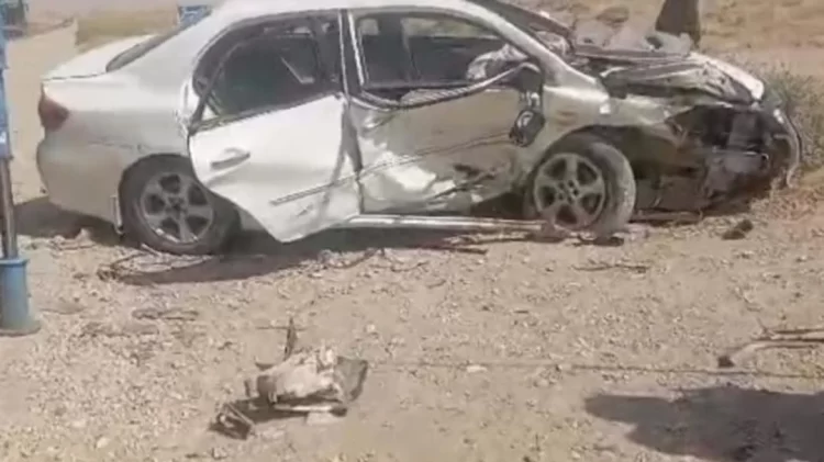The aftermath of the accident, showing the crushed car (Photo: Social Media)