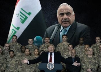 Donald Trump stands with US soldiers alongside images of Mohammad Ashraf Ghani and Adil Abdul-Mahdi during their respective encounters with Trump. (Photo credit: AFP + AP)