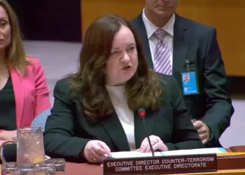 Natalia Gherman speaks at a UN Security Council session on the evolving threat of terrorism. (Photo credit: UN.ORG)
