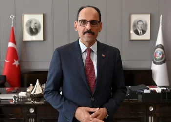 Turkey’s intelligence chief Ibrahim Kalin stands in his office amid a delegation visit to Kabul. (Photo credit: MİT)