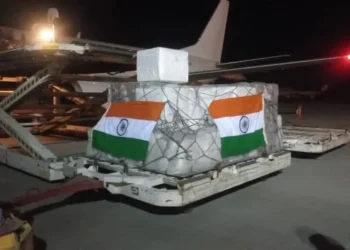 A new shipment of medicines and medical supplies sent by India arrives in Kabul as part of its humanitarian assistance. (Photo credit: @MEAIndia)