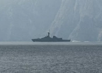 A naval vessel sails through the Strait of Hormuz (Photo: AFP)