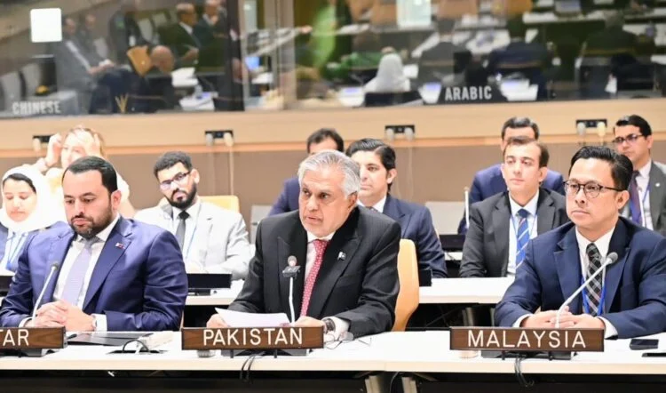 Pakistan’s foreign minister speaks during a meeting of the Organisation of Islamic Cooperation Contact Group on Afghanistan (Photo: ForeignOfficePk)