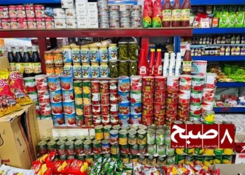 Shelves in a Kabul store are stacked with canned goods, sauces, and preserved food amid growing concerns over unlabeled and expired products in the market. (Photo credit: 8am.media)