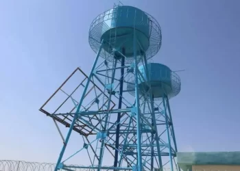 A water reservoir in Parwan as UNICEF-funded reconstruction of four water supply networks begins in the province. (Photo credit: BAKHTAR)