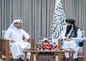 Sirajuddin Haqqani - the Taliban’s acting interior minister and the deputy head of Qatar’s National Security Council during talks (Photo: @moiafghanistan)