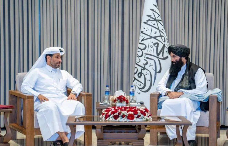 Sirajuddin Haqqani - the Taliban’s acting interior minister and the deputy head of Qatar’s National Security Council during talks (Photo: @moiafghanistan)