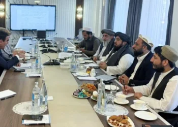 Officials from DABS and Tajikistan’s electricity company hold a session to discuss increasing electricity exports to Afghanistan. (Photo credit: @DABS_Official)