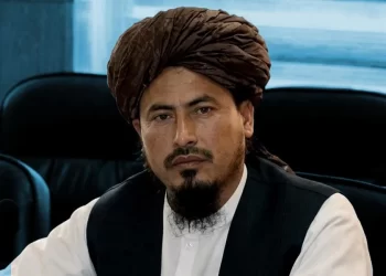A Taliban official identified as the provincial finance chief sits during an official meeting in Takhar province. (Photo credit: Social Media)