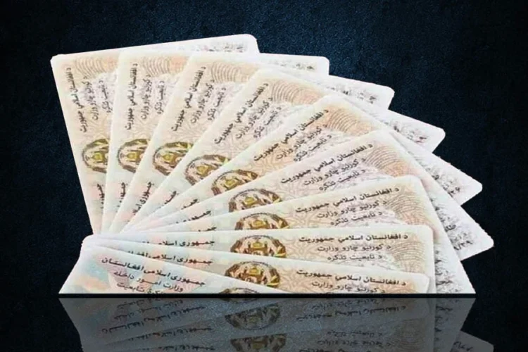 Afghan electronic identity cards (e-Tazkiras) are displayed in a stack (Photo: didpress)