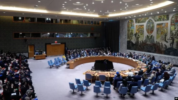 The United Nations Security Council meets in its chamber in New York, with delegates seated around the council table (Photo: AP)