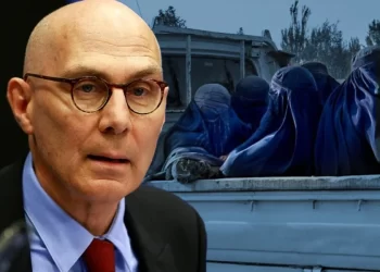 UN High Commissioner Volker Türk speaks as Afghan women ride in a vehicle amid escalating restrictions on their rights. (Photo credit: Reuters + AFP)