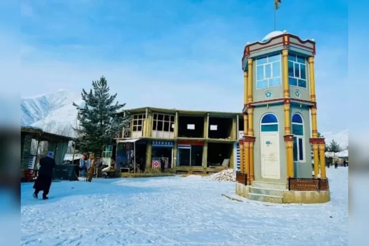 A view of the construction site where residents are funding the construction of a secondary school in Yawan, Badakhshan. (Photo credit: Exclusive)