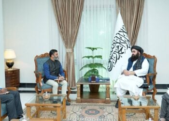 Representatives of Taliban and India sitting during talks (Photo: @MoFA_Afg)