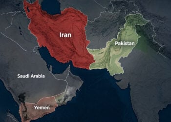 A map highlights Pakistan, Iran, Saudi Arabia and Yemen, where the Yemen war has tested Islamabad's balance between Riyadh and Tehran. (Photo credit: Magnific)