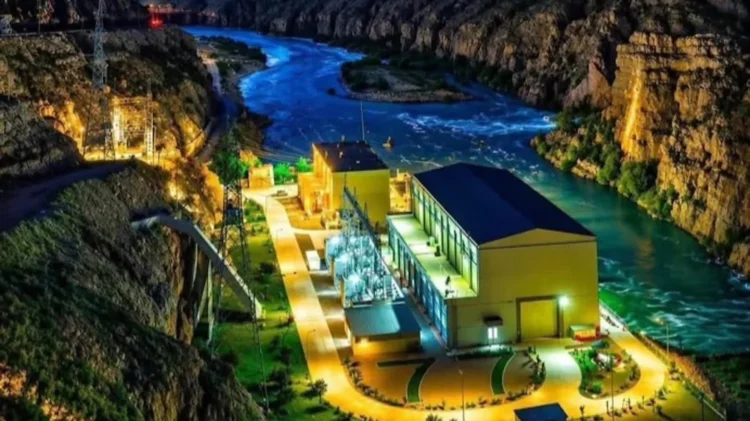 The Kajaki Dam hydroelectric power facility in Helmand Province, Afghanistan, pictured at night. (Photo credit: Exclusive)