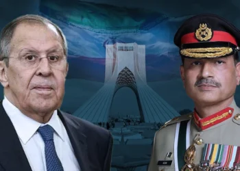 Russian Foreign Minister Sergey Lavrov and Pakistan’s Army Chief Asim Munir, who recently visited Tehran, are shown in front of Azadi Tower amid growing diplomatic activity in Iran. (Photo credit: Social Media)