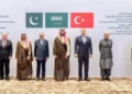 Makkah Joint Defence Agreement officials from Saudi Arabia, Pakistan, Turkey and other participating countries pose for a group photo in Makkah (Photo: @ForeignOfficePk/X)