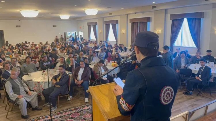 Cultural figures, artists, poets, and members of the Afghan community in a gathering celebrating the National Uzbek Language Day in Pennsylvania (Photo: Exclusive)
