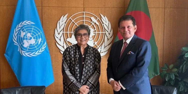 UN and Bangladeshi officials meet to discuss cooperation (Photo: @USGRabab_UN)