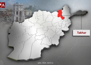 Takhar province highlighted red in Afghanistan map