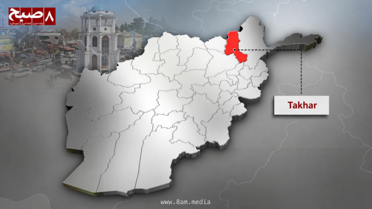 Takhar province highlighted red in Afghanistan map