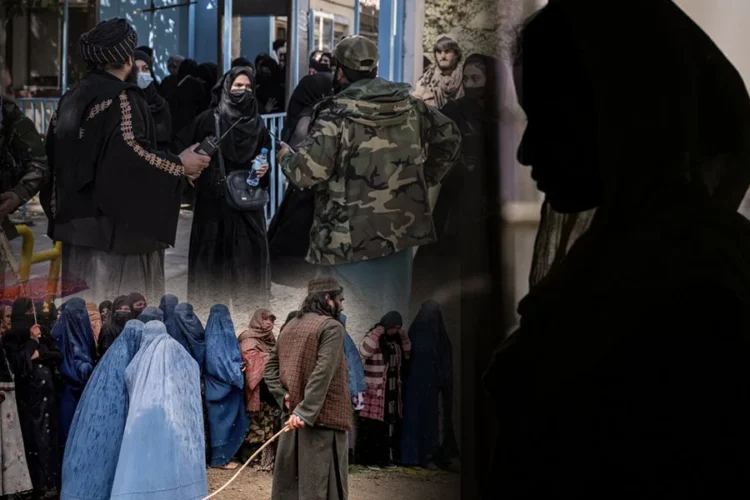 A collage showing Afghan women and Taliban fighters amid growing restrictions on women’s rights and personal freedoms in Afghanistan (Photo: AFP / AP)