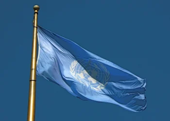 The United Nations flag flies in the wind. (Photo credit: UNAMA)