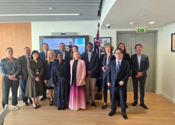 UNICEF Representative Tajuddin Oyewale poses for a group photograph alongside international officials and representatives during an official meeting (Photo: @TajudeenOyewale)