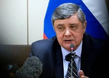 Zamir Kabulov speaks at a conference on Russia’s efforts to help resolve the dispute between the Taliban and Pakistan. (Photo credit: TASS)