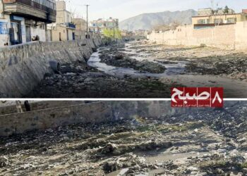 دریای کابل زیر بار کثافات؛ باشنده‌گان خواهان پاک‌کاری و جلوگیری از ورود فاضلاب هستند